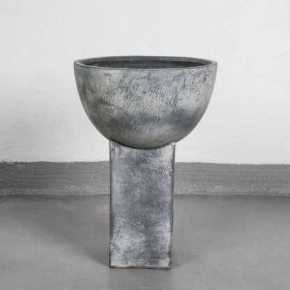 Block Vase Beton H19 grey