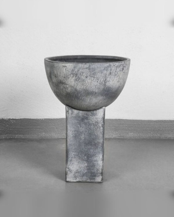 Block Vase Beton H19 grey