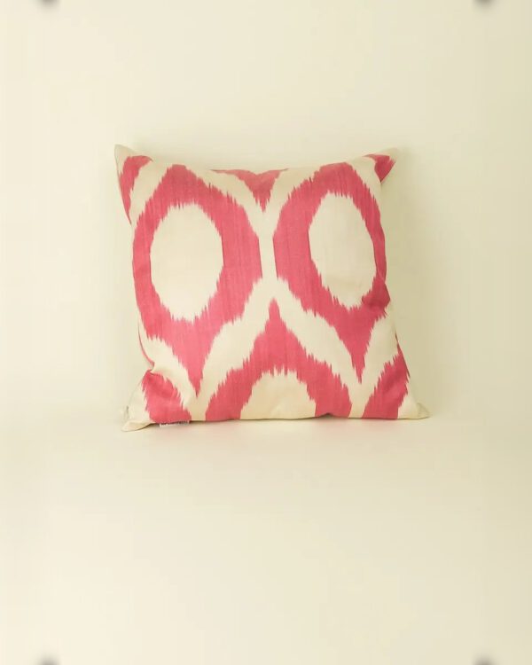 Kissen Seide 40×40 weiß/pink