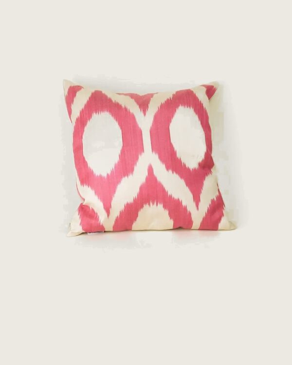 Kissen Seide 40x40 weiß/pink