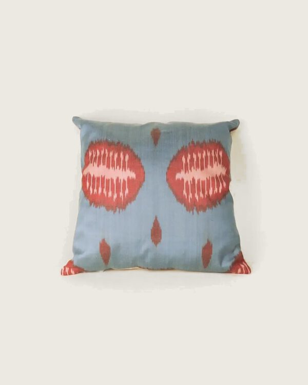 Kissen Seide 40x40 hellblau/rot/rosa