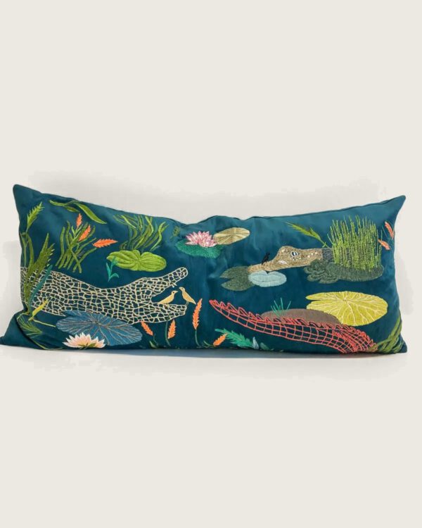 Kissen Crocodile - handbestickt