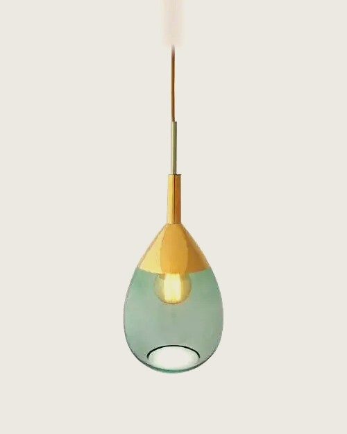 EBB & FLOW Pendelleuchte Lute M forest green/gold