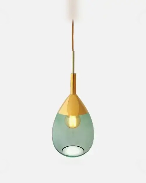 EBB & FLOW Pendelleuchte Lute M forest green/gold