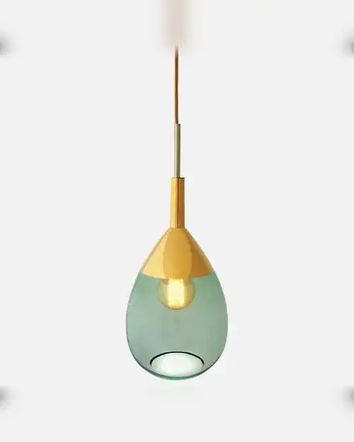 EBB & FLOW Pendelleuchte Lute M forest green/gold