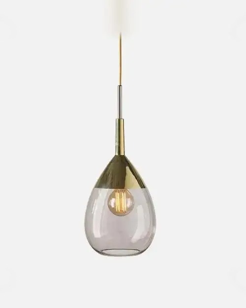 EBB & FLOW Pendelleuchte Lute M obsidian/gold