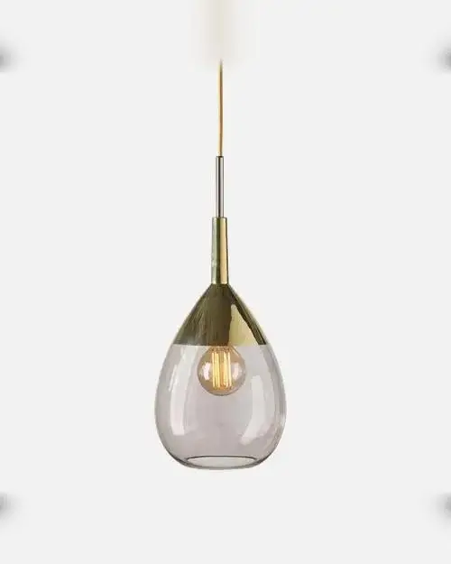 EBB & FLOW Pendelleuchte Lute M obsidian/gold