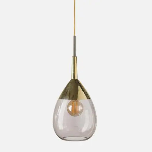 EBB & FLOW Pendelleuchte Lute M obsidian/gold