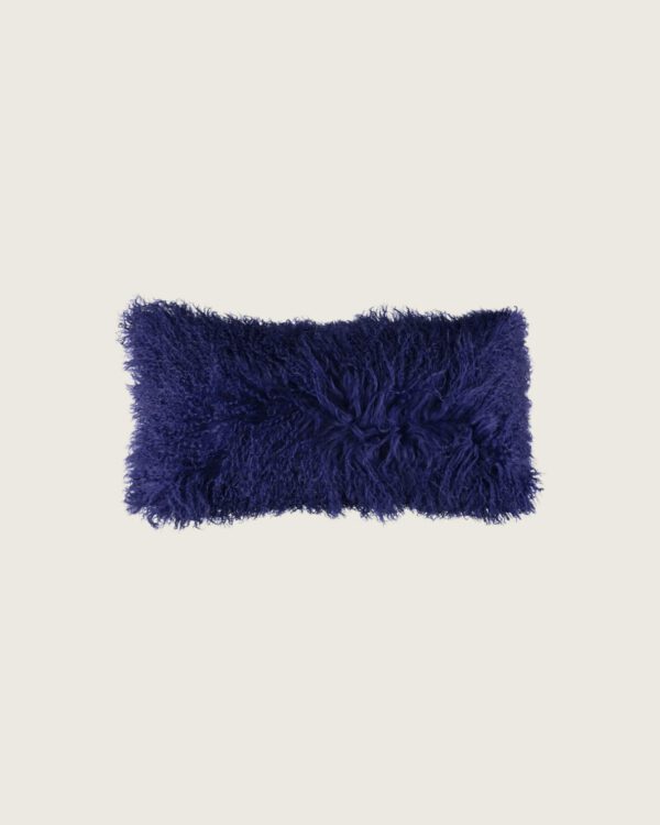 NATURES COLLECTION Kissen Tibetlamm Navy Blue 28 x 56 cm